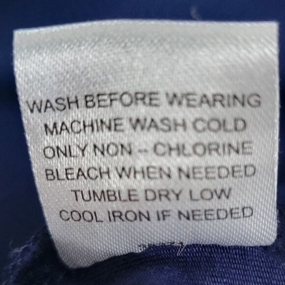 Market & Spruce Sz Large Blue Crochet Lace Lined Back Zip Short Sleeve Blouse - Picture 6 of 8